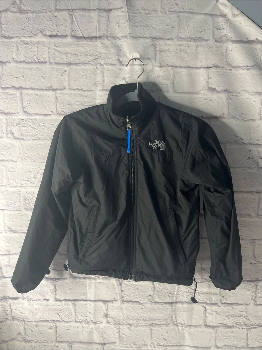 The North Face Boys Black Lightweight Windbreaker Jacket Reversible Fleece